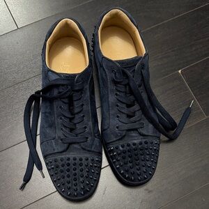 Christian Louboutin Dark Blue Spiked Sneakers